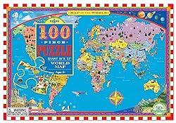 eeBoo: World Map 100 Piece Puzzle, Provides