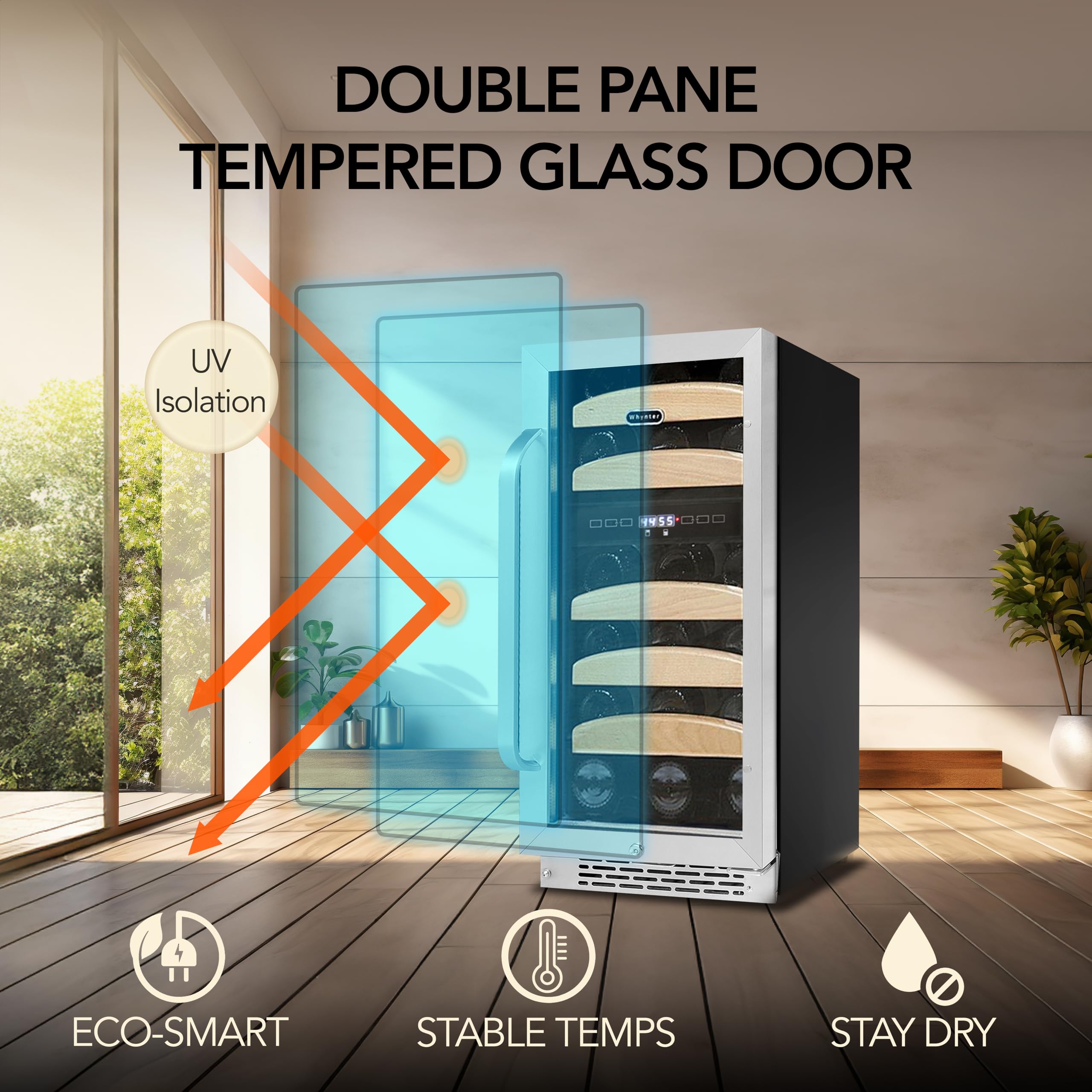 Whynter BWR-281DZ 28 Bottle Dual Temperature Zone Built-in Wine Refrigerator