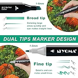 Y YOMA 120 Colors Alcohol Markers Dual Tip Markers