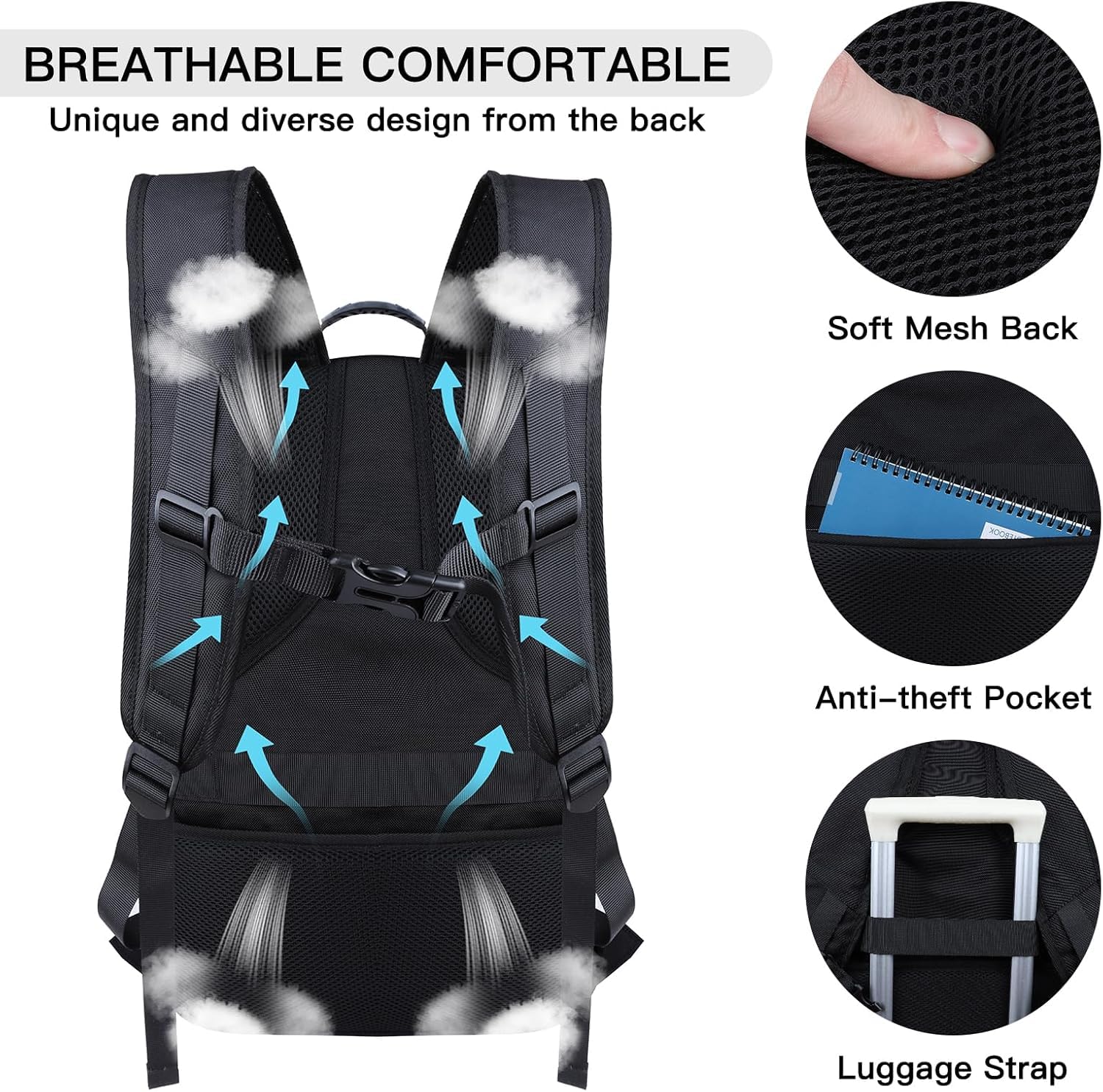 Condition photo showing As Is for anterk travel backpack, 18.4 inch laptop backpacks for men women, 55l anti theft water resistant col