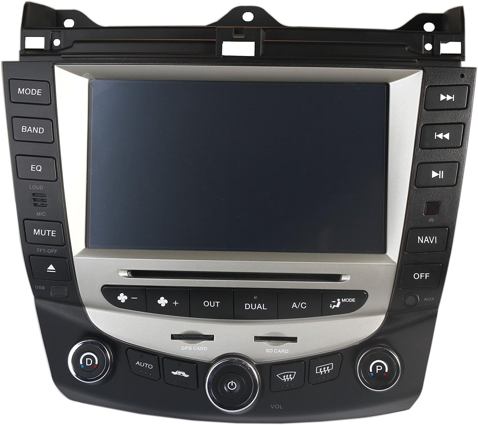 8 Inches Digital HD Touchscreen DVD GPS Navigation Multifunction System For 7th 2003 2004 2005 2006 2007 Honda Accord Single Zone AC with iPod BT SWC Rear Camra Input. (OEM Factory Style,Free Map)