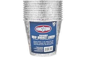 Kingsford Disposable Drip Bucket Liners, 10 Count | Aluminum Drip Bucket Liners, Disposable Bucket Liners for BBQ and Grill Grease Bucket Liners for Grilling | Easy Cleanup from Kingsford Grilling