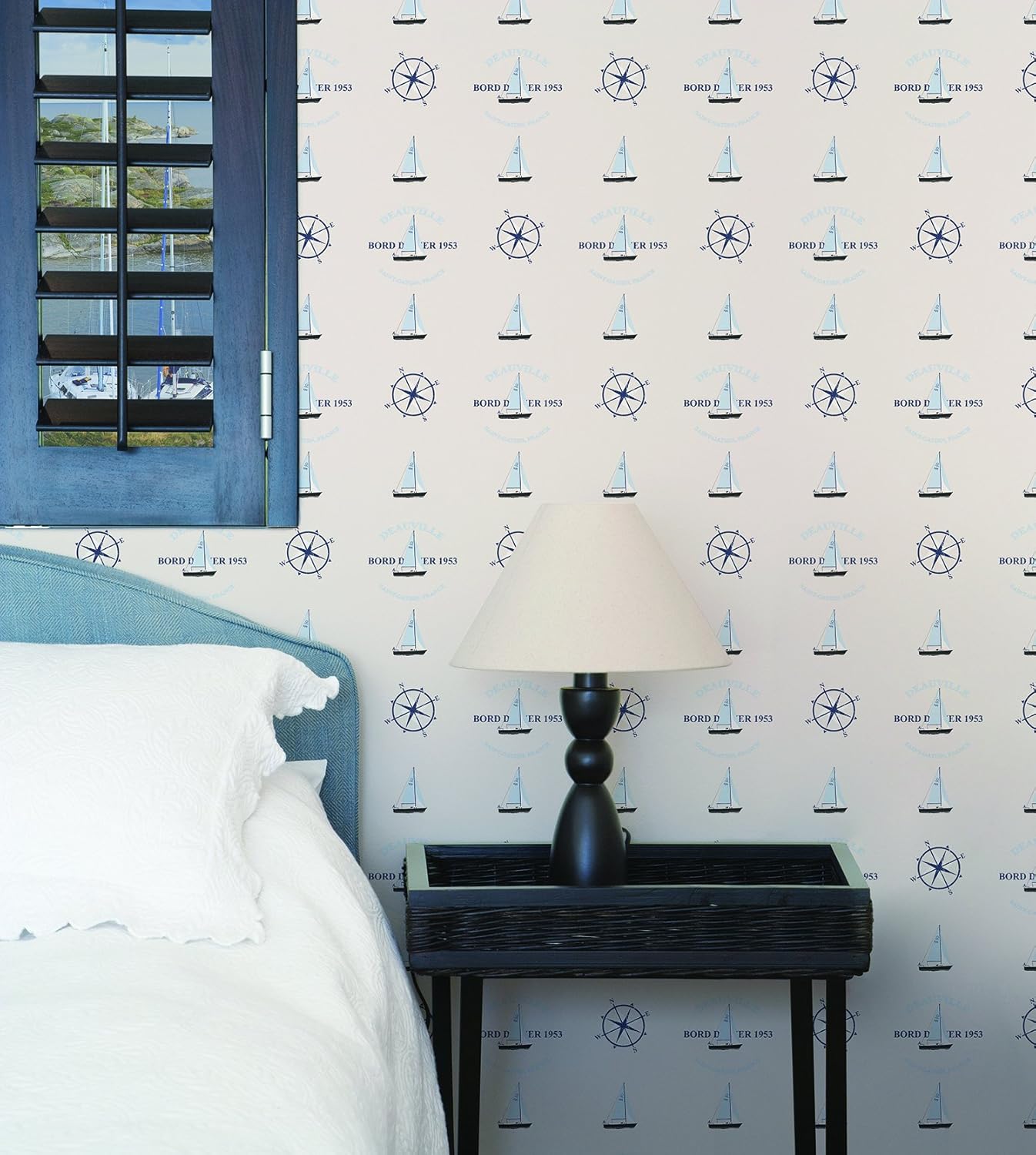 Galerie G23031 Deauville 2, Boats Design Wallpaper, Greige, 10m x 53cm - Image 5
