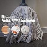 TDBS 2pk Cotton Mop Heads Twist Lock Socket Super Absorbent Floor Mop view 4