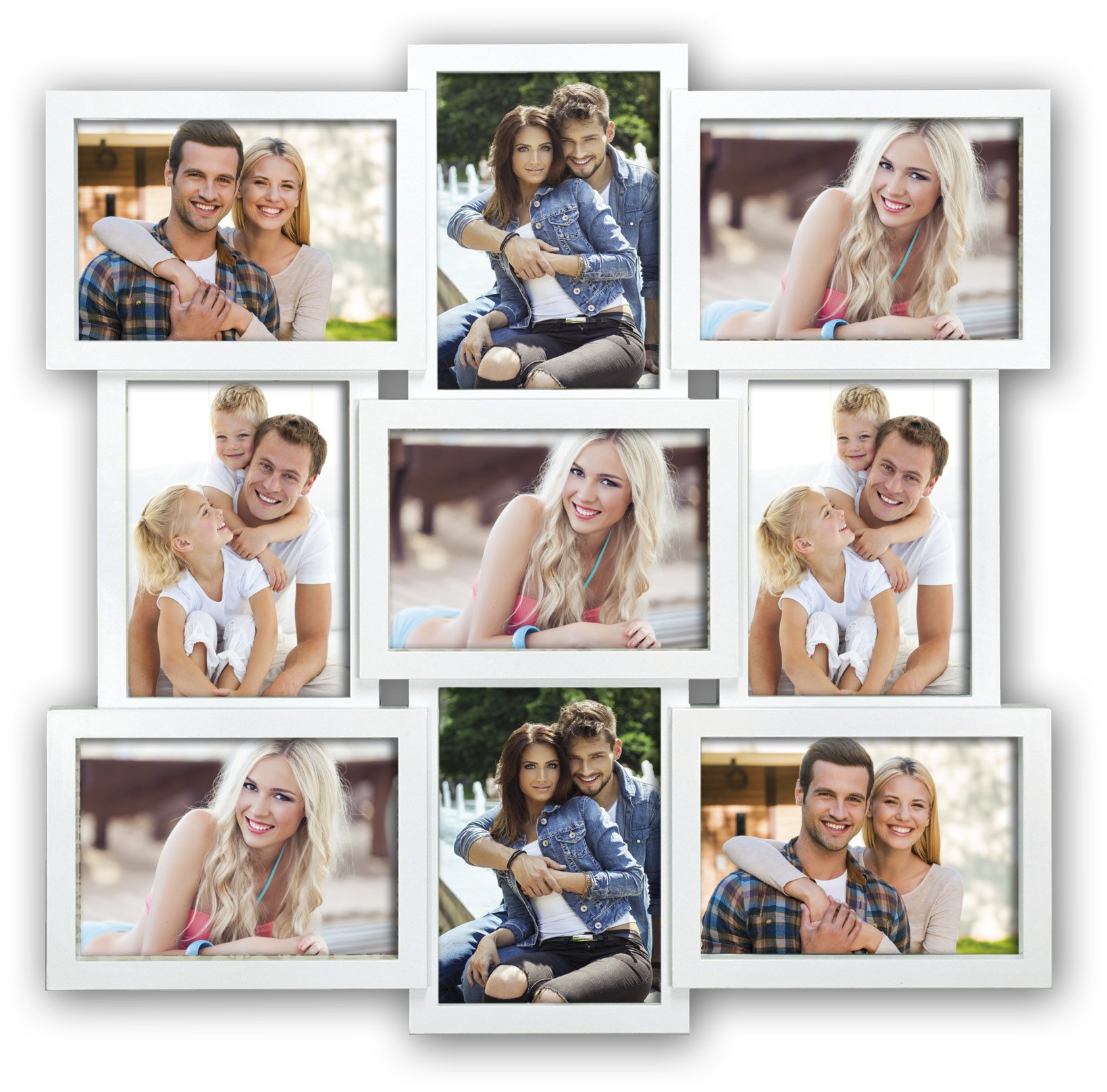 Zep Santander Multi Aperture Photo Frame For Nine 7 x 5-Inch Photos, White