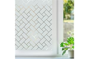 rabbitgoo Window Films for Privacy Frosted Glass Film Static Cling Window Covering UV Blocking Privacy Sticker for Home Bathr