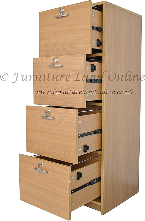 Filing Cabinet Individual Locking 4 Drawers H 136 Cm W 50 Cm D 45