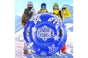 ZMLM Snow Tube, 47 Inches Inflatable Snow Sleds for Kids and Adult, Thickened Heavy Duty Hard Bottom Snow Sled with Handles Supplies Gifts Winter Sports Toys for Boys Girls Family Activities Outdoor