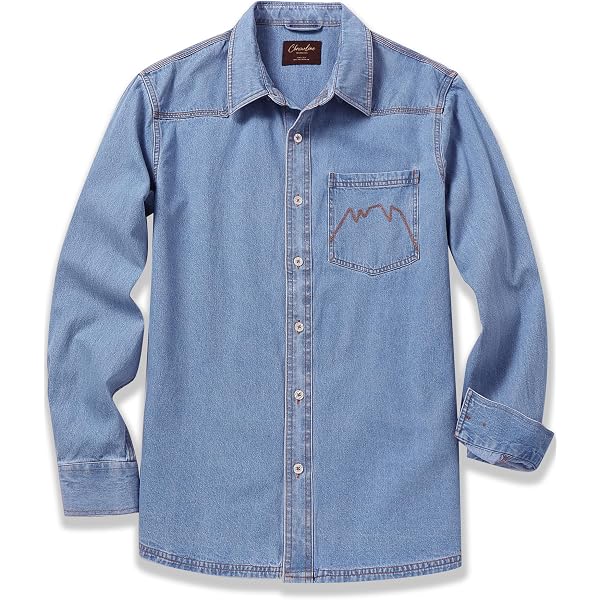 Amazon.com: Port & Company Mens Long Sleeve Value Denim Shirt SP10