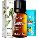 Gya Labs Sandalwood Essential Oil - 0.34 Fl Oz - for Hair, Skin, Diffuser, Aromatherapy & DIY Candle Making Scent