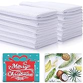 Breling Sublimation Kitchen Towel Blanks 16 x 24Inch, Microfiber Waffle Weave Sublimation Tea Towels Fast Drying Absorbent for Home Kitchen Gifts(12 Pieces)