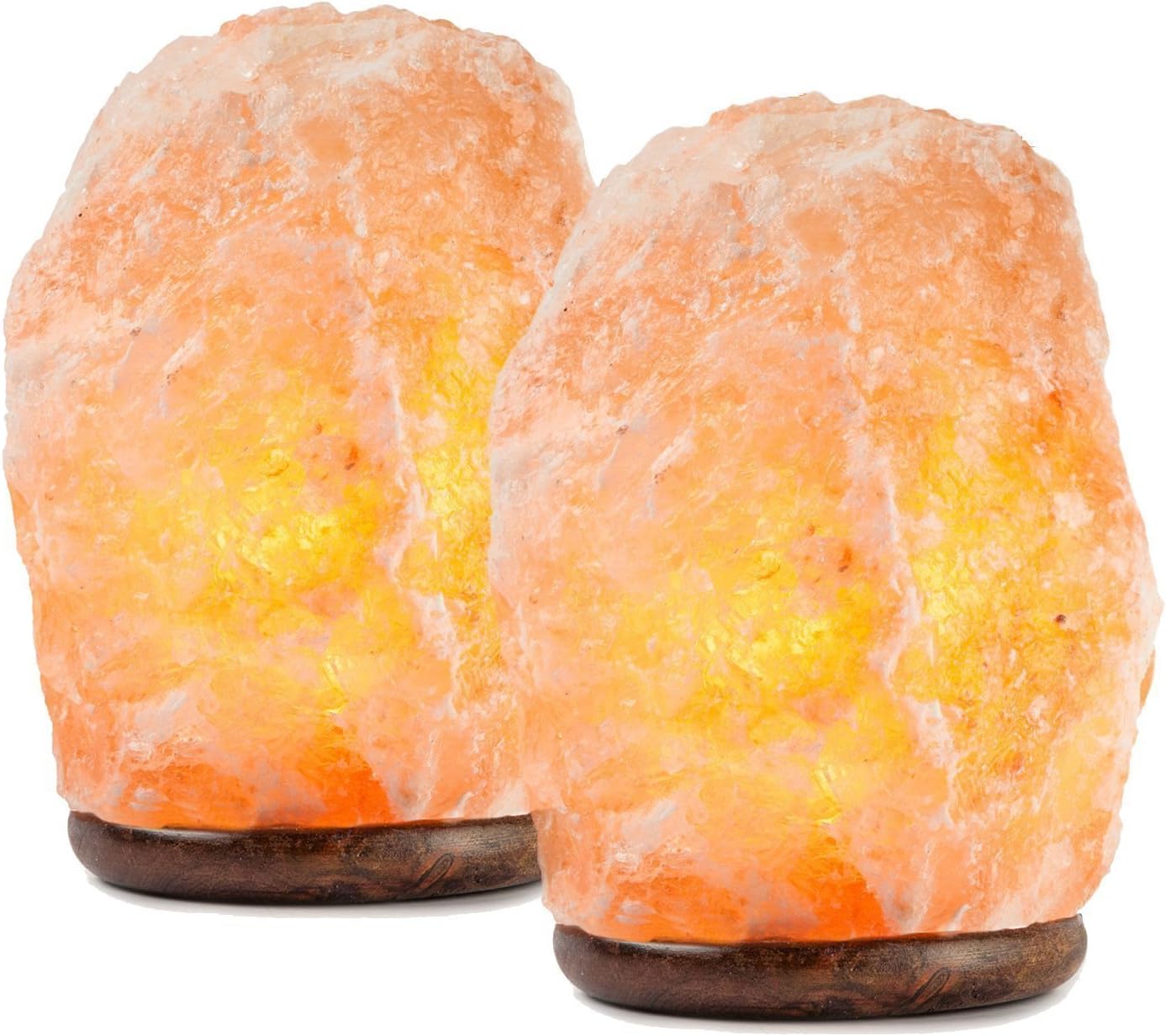 HemingWeigh Natural Himalayan Salt Lamp Hand Carved with Genuine Wood