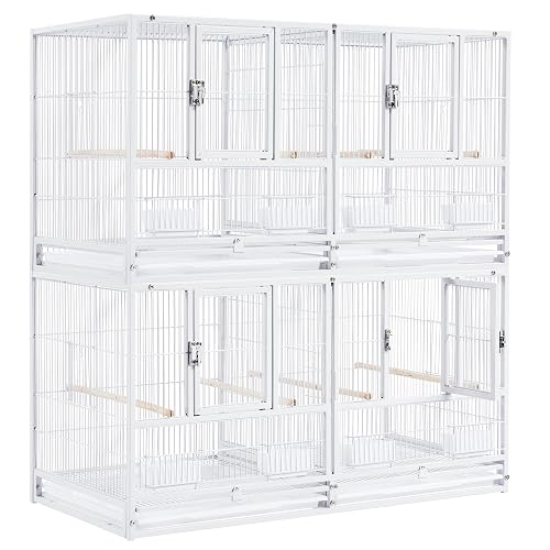 Yaheetech Stackable Breeder Bird Cage Double Story Parrot Cages for ...