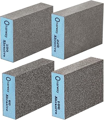 Onarway Sanding Sponges 4 Pack Wet Dry Dual-Use 60/100/180/220 Grits