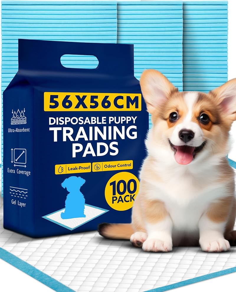 SA Products Puppy Pads 100 Pack 56x56 cm Blue Ultra Absorbent Leak-Proof