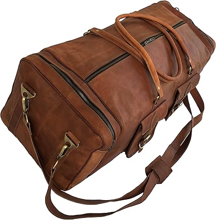 goat leather duffle bag