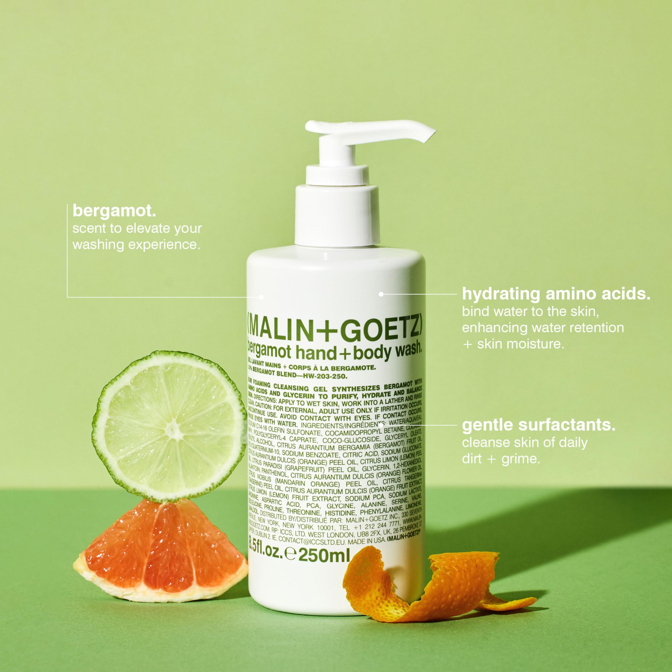 MALIN+GOETZ Hand + Body Wash – natural hydrating soap, cleansing and purifying for all skin types, prevents stripping or irritation on sensitive skin. Cruelty-free. Beauty Care