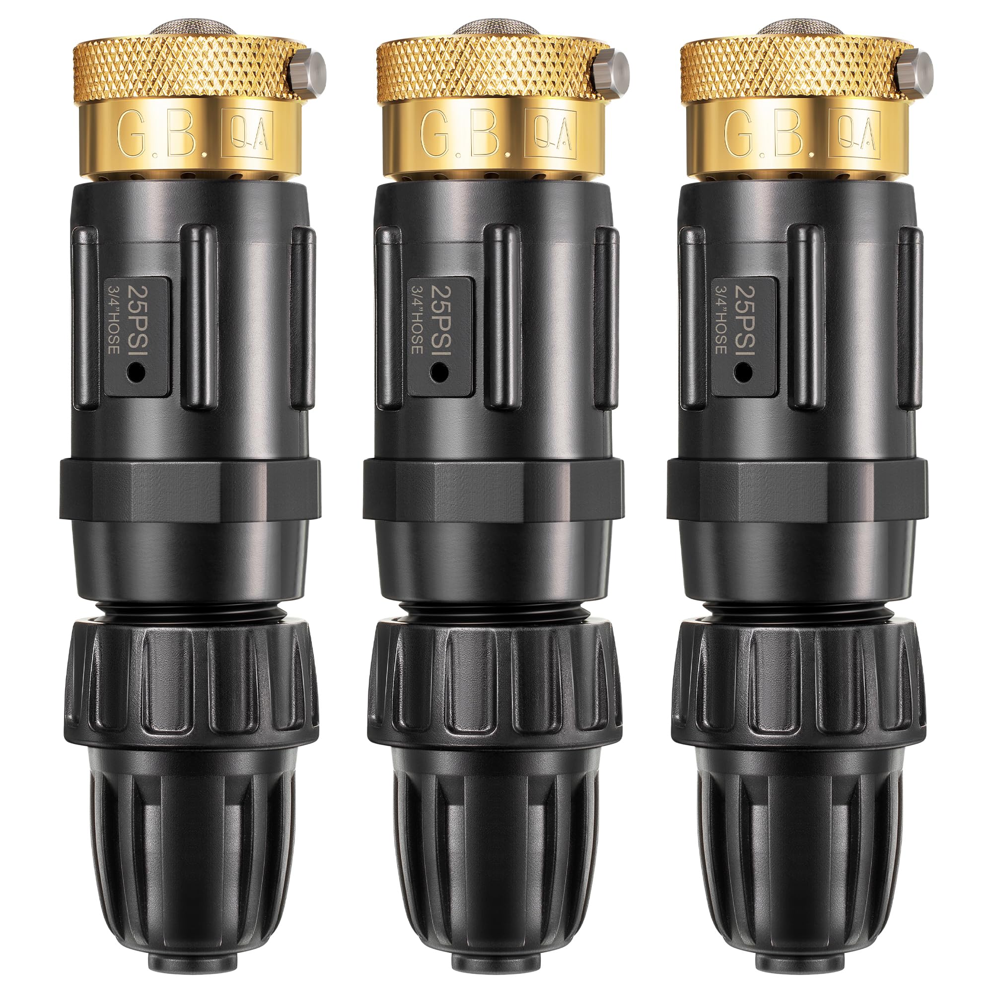 Photo 1 of ***(MISSING ONE)***Feekoon 3 Set 25 Psi Drip Irrigation Faucet Adapter Kit 1/2'' Irrigation Tubing to 3/4'' Faucet Water Pressure Regulator Backflow Preventer with Filter, Drip Irrigation System Parts (25 Psi)