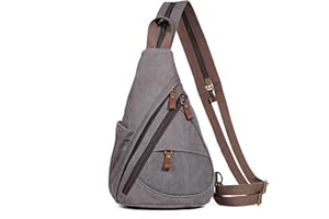 KL928 Canvas Sling Bag - Small Crossbody Backpack Shoulder Casual Daypack Rucksack for Men Women