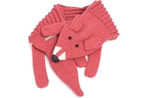 PEPPERCORN KIDS Kids Animal Character Double-Layer Knitted Scarf - Fun Critter Design for Children All Ages