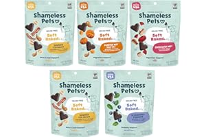 Shameless Pets Soft-Baked Dog Treats, Variety 5-Pack - Natural & Healthy Dog Chews for Small, Medium & Large Dogs - Biscuits Baked & Made in USA, Free from Grain, Corn & Soy