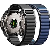 Alpine Loop Nylon Watch Band Compatible with Garmin Fenix 5/6/7/8 47mm, Quickfit 22mm Rugged Watch Bands for Garmin Epix Gen 2/Fenix 8 Pro 47mm/7 Pro/6 Pro/5 Plus/Forerunner 935/S62