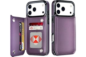 Bizzib for iPhone 17 Pro Max Wallt Case with Card Holder,Premium PU Leather Kickstand Card Slots Drop Protective Shockproof Rugged Cover Flip Case for Apple iPhone 17 Pro Max 6.9 2025, Dark Purple