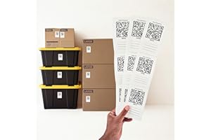 AI PackNFind Smart QR Code Stickers for Moving & Storage – 48 Large White Stickers, 3x5 Inch – Free App + 1000 AI Scans – Wri