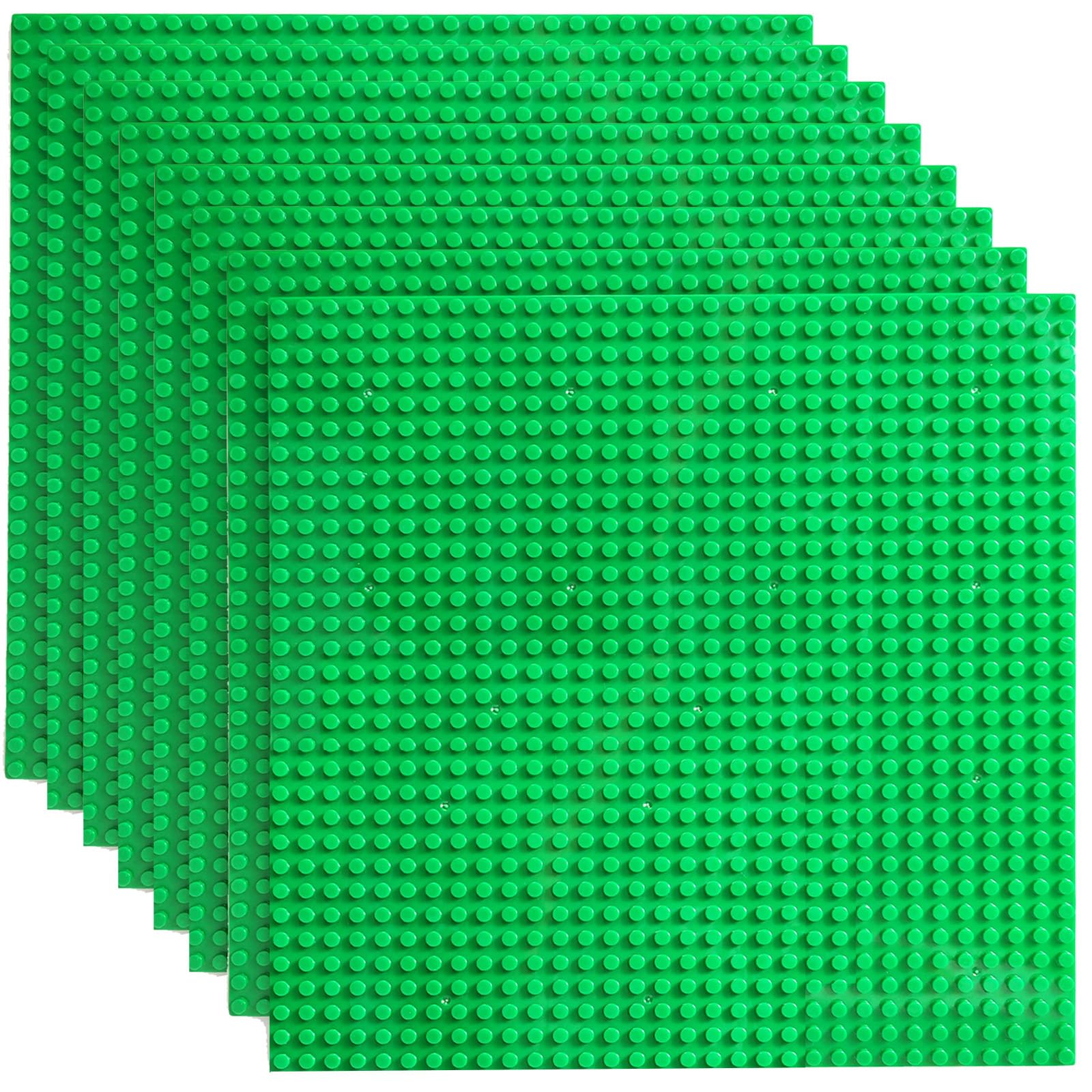 HUIZDQ 8 Pack Classic Baseplates Building Plates for Building Bricks 100% Compatible with All Major Brands-Baseplate, For Kids 3 Years Up, 10" x 10", Green — image 1