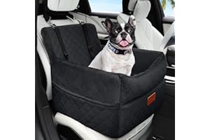 HEGGCOOE Small Dog Car Seat, Memory Foam Dog Booster Car Seats with Thick Cushion for Medium Dogs Under 35lbs, Detachable Was