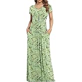 VIISHOW Women's Short Sleeve Loose Plain Maxi Dresses Casual Long Dresses with Pockets