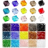 Wholesale 4mm Bicone Faceted Crystal Glass Beads for Jewelry Making, DIY Craft Beads for Necklace 15 Colors Mix Lot in Box (Total 1500pcs)