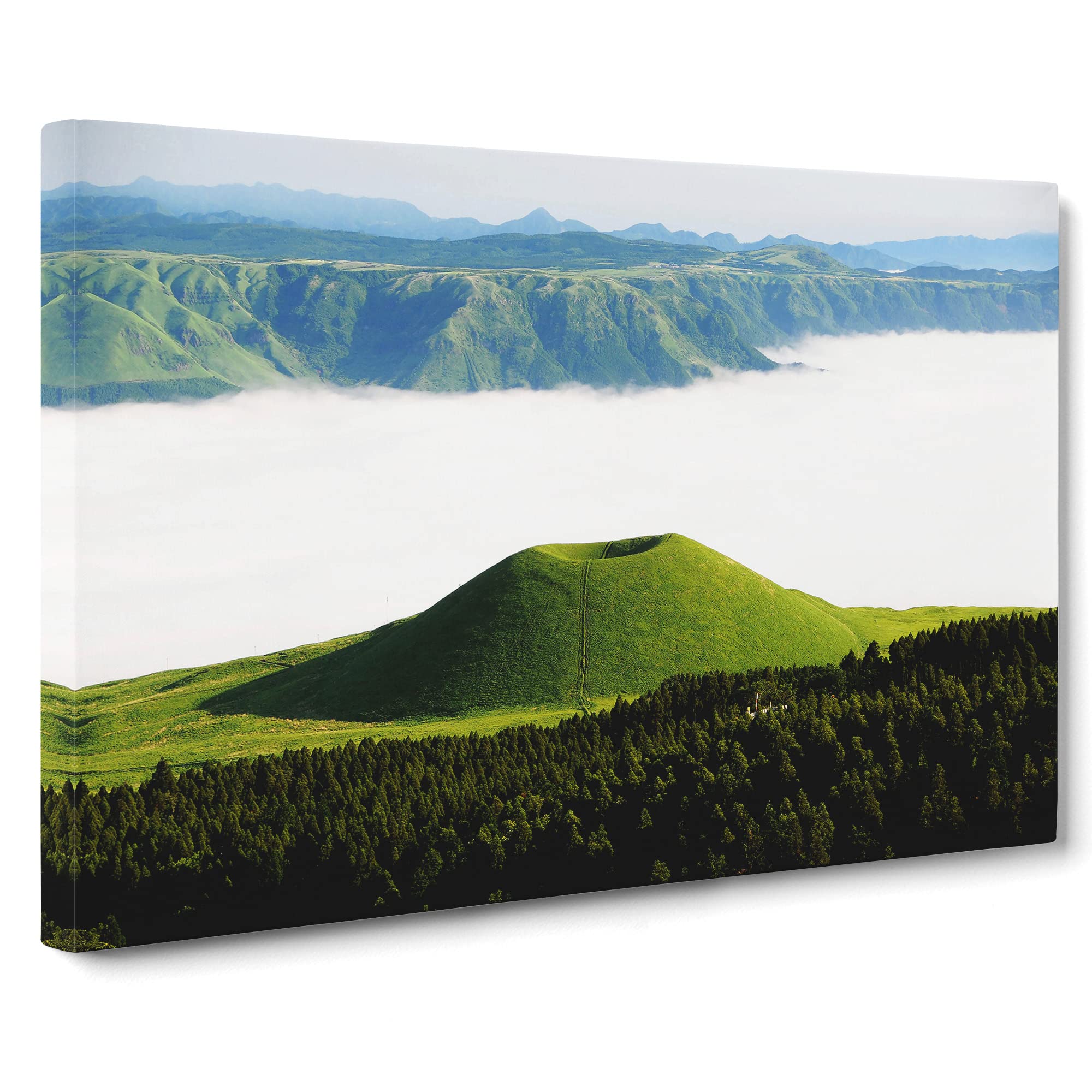 Landscape Aso Kumamoto Japan Clouds Vol.2 Canvas Print | Gallery Wrapped 30mm Frame Wall Art | 20x14 inches | Ready to Hang | Modern Landscape Picture | Living Room Bedroom Lounge Office