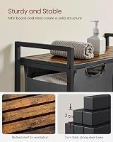VASAGLE 2-Compartment Laundry Hamper with Shelf 92 L Slate Grey Rustic Brown view 5