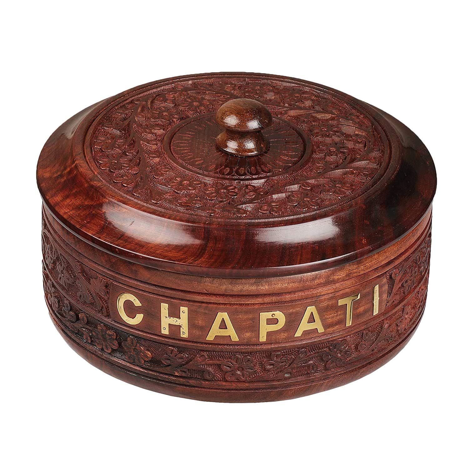 Buy Career Wooden Chapati Box Casserole, Insulated Steel, Wooden