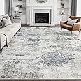 DMOYEST Living Room Area Rugs - 6x9 Abstract Large Soft Indoor Washable Rug Neutral Modern Low Pile Carpet for Bedroom Dining Room Farmhouse Home Office - Grey Blue