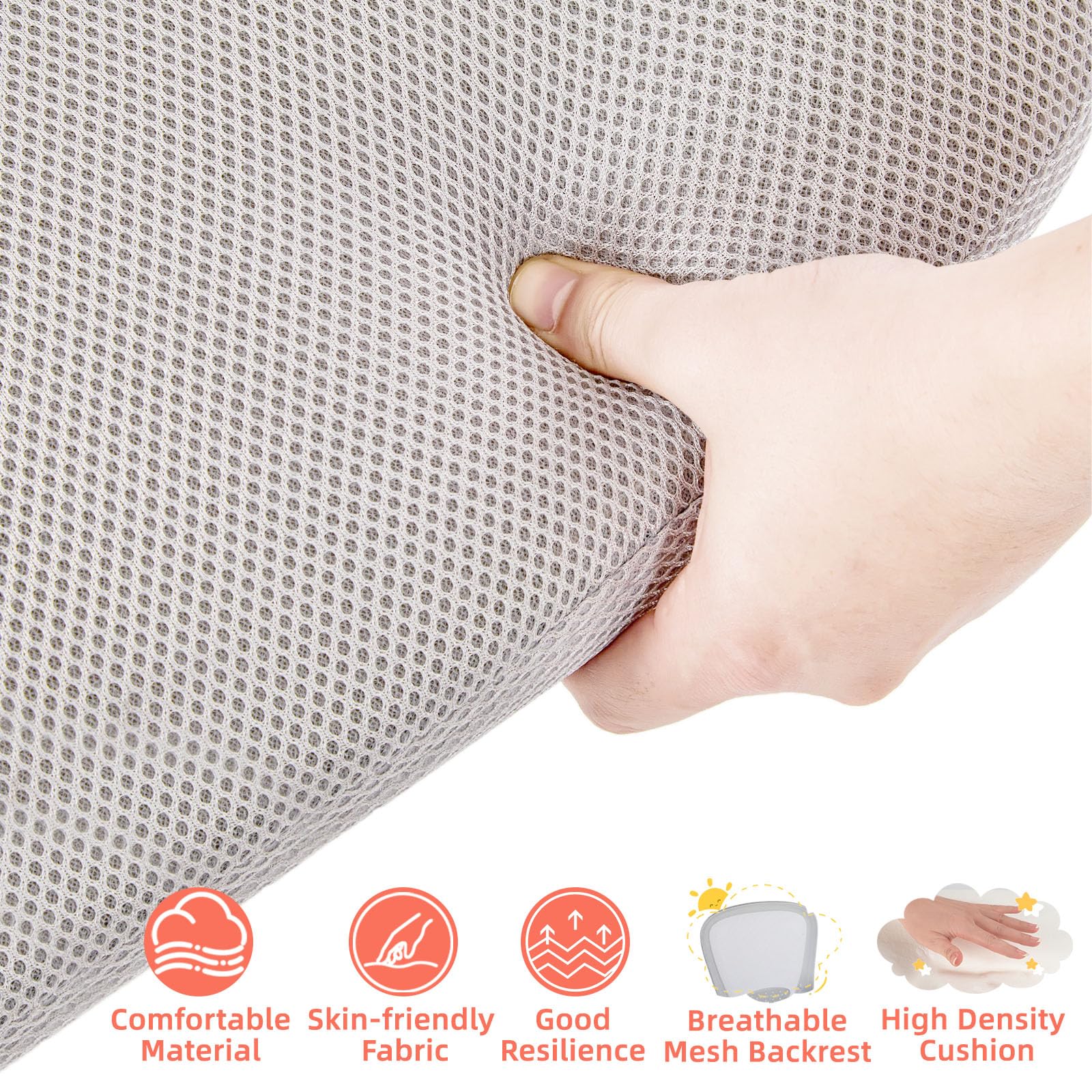 SOLLATI Kids Desk Chair Ergonomic Study Chair Swivel Mesh Desk Chair with Adjustable Arm Height Footrest Wheel Computer Home Office Chair for Children Boys Girls Students Bedroom School Age 5-13 Blue