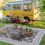 SHACOS Outdoor Rug 240x300 cm Reversible Waterproof UV Resistant Grey view 8