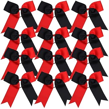 Amazon Com Cheerleading Bow Jumbo Cheer Bows 12 Pcs 7 Inch