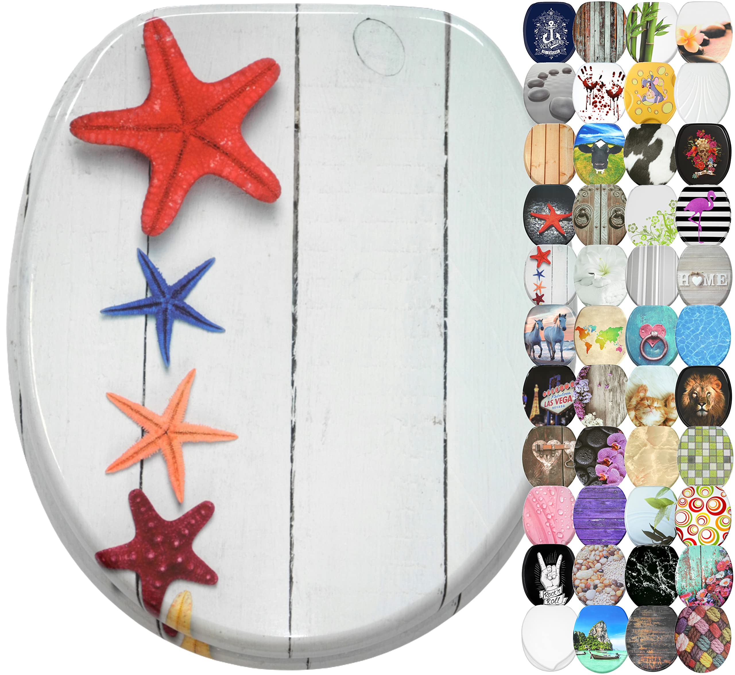 Sanilo Soft Close Toilet Seat, Wide Choice of Beautiful Toilet Seats, Stable Hinges, Easy to Mount (Florida) โ image 1