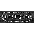 J&V TEXTILES Kitchen Mat Cushioned Anti Fatigue Floor Mat,19.6"x55", Thick Non Slip Waterproof Kitchen Rugs and Mats, Standing Mat for Kitchen,Floor,Home,Office,Desk,Sink,Laundry (Bless This Food)