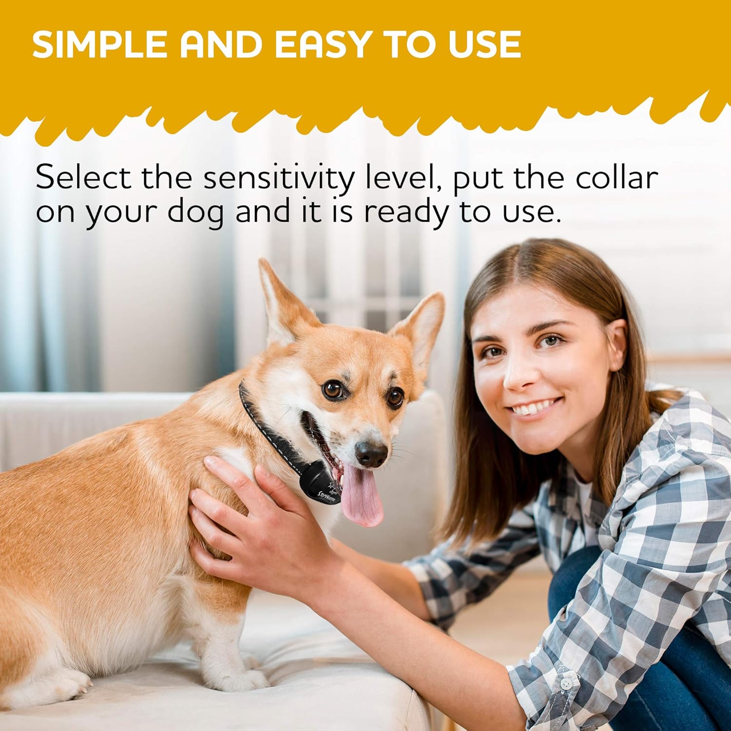 STOPWOOFER Dog Bark Collar - No Shock, No Pain, Humane Barking Control Device for Small, Medium and Large Dogs - w/2 Vibration & Beep Modes -Training Collar with Automatic Modes to Control Dog : Pet Supplies