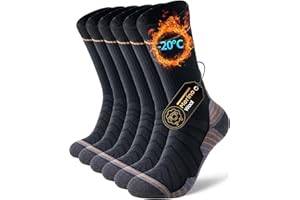 CLATOFO Merino Wool Hiking Crew Socks for Men & Women, Thermal Socks,Cushioned Anti-Blister, Breathable 3 Pairs