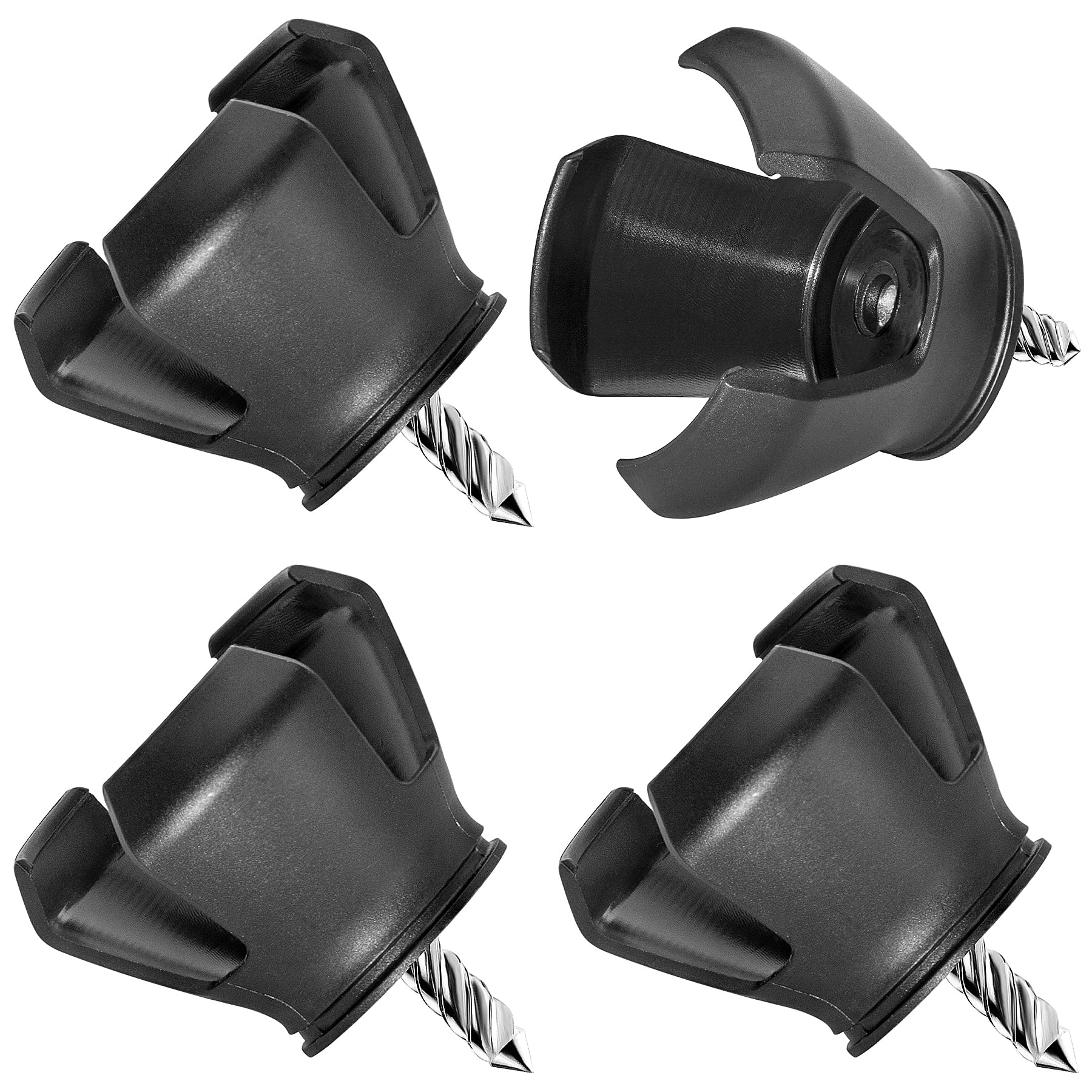 Famgee 3-Prong Golf Ball Retriever Grabber for Golf Putter Grip Portable Pick-up Claw Plastic Picker Upper Suction Cup Grip Sucker Tool Back Saver 4 Pack