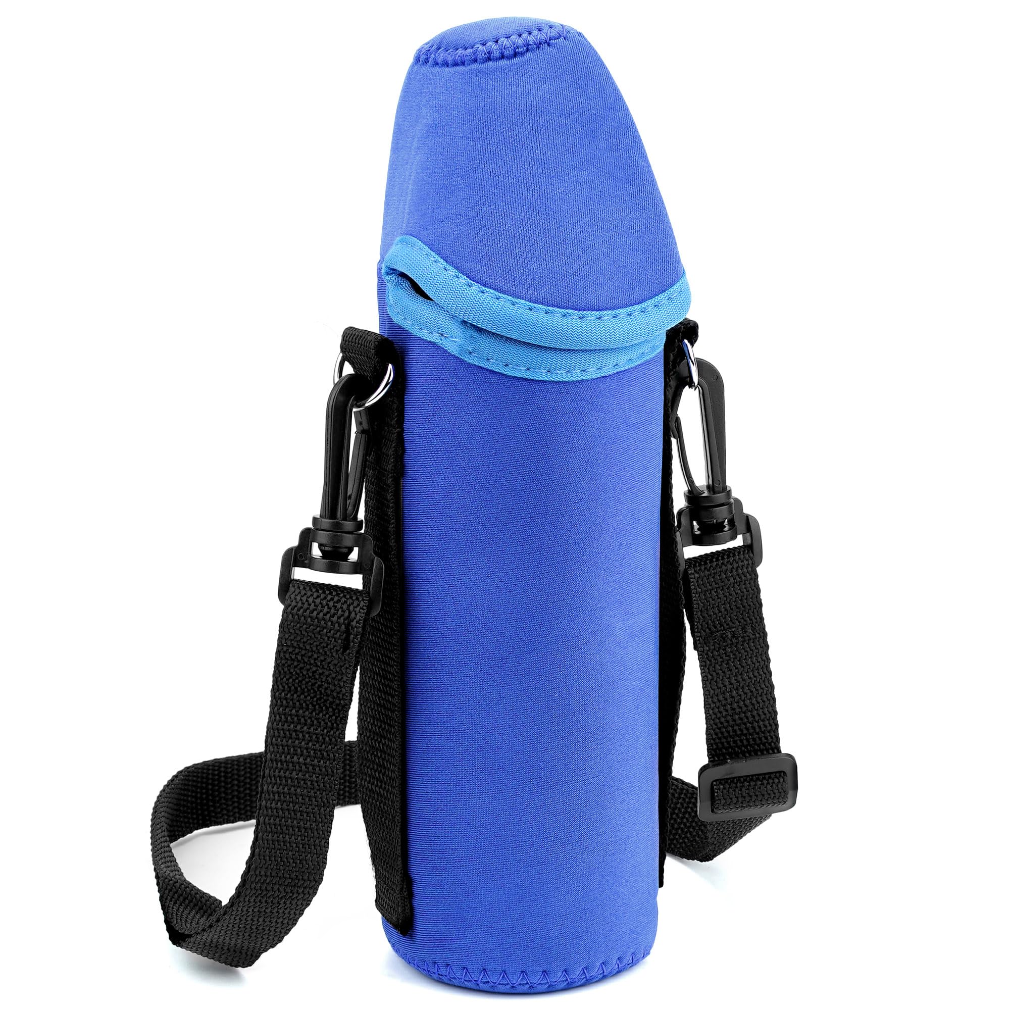 Linkidea Plastic Bottled Water Carrier with Shoulder Strap Compatible with Smartwater, Propel 20/24 Fl Oz, Insulated Neoprene Disposable Water Bottle Sling Bag Holder (1 Pack/Blue)