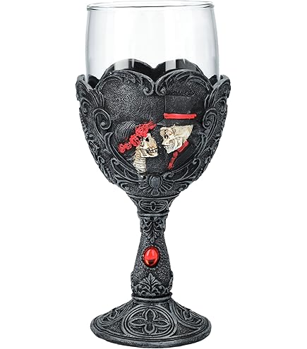Nemesis Now Mrs Goblet, 21 Cm, Capacidad De 200 Ml, Resina, Negro, Artículos De Regalo Góticos, Fundidos En La Mejor Resina, Pintado A Mano Por Expertos, Inserto De Acero Inoxidable, Regalo De