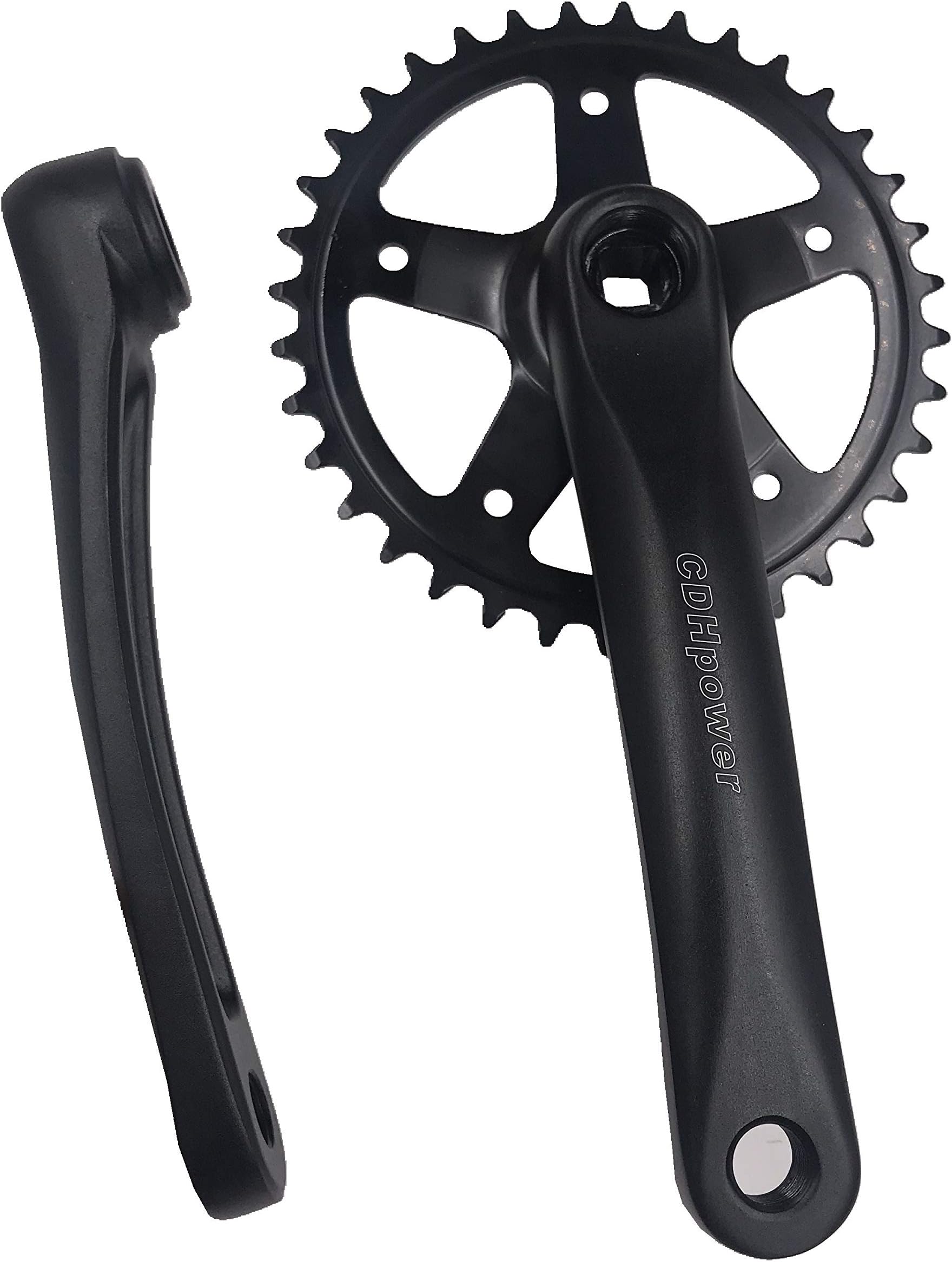 CDHPOWER 36T Single Speed Crankset for Mountain Road Bike Fixed Gear Bicycle Folding bicycle(Square Taper, Black,36T, Sprocket)