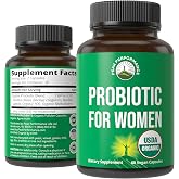 USDA Organic Probiotics for Women. 4-in-1 Womens Probiotic Capsules | With Bacillus Coagulans, Bacillus Subtilis, and Organic FOS Fiber for Female Bloating, Digestive, and Gut Support