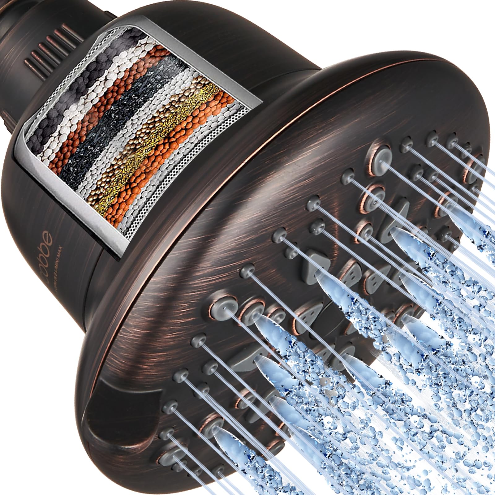 Photo 1 of Cobbe Filtered Shower Head, 7 Modes High Pressure Shower Heads - 16 Stage Shower Head Filter for Hard Water for Remove Chlorine and Harmful Substances (Oil Rubbed Bronze, 5 Inch Round)