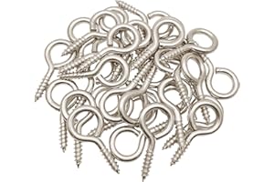 WANBAO 1 Inch Small Screw Eyes Metal Screw Hooks 100Pcs Ring Screws Fasteners Hardware Tools